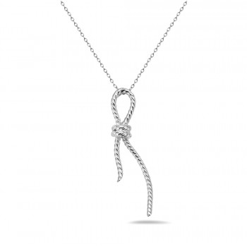 Sterling Silver PENDANT KNOT ON ROPE E-COATED