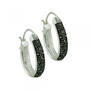 MB Earring Thick “U” Hoop W/ Marc. Front