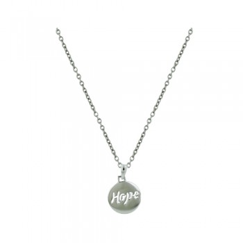 Sterling Silver Necklace Hope Cut Out 15 mm 18 Inches