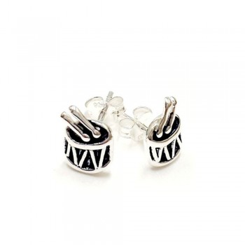 Sterling Silver Earring Drums -E-coated-